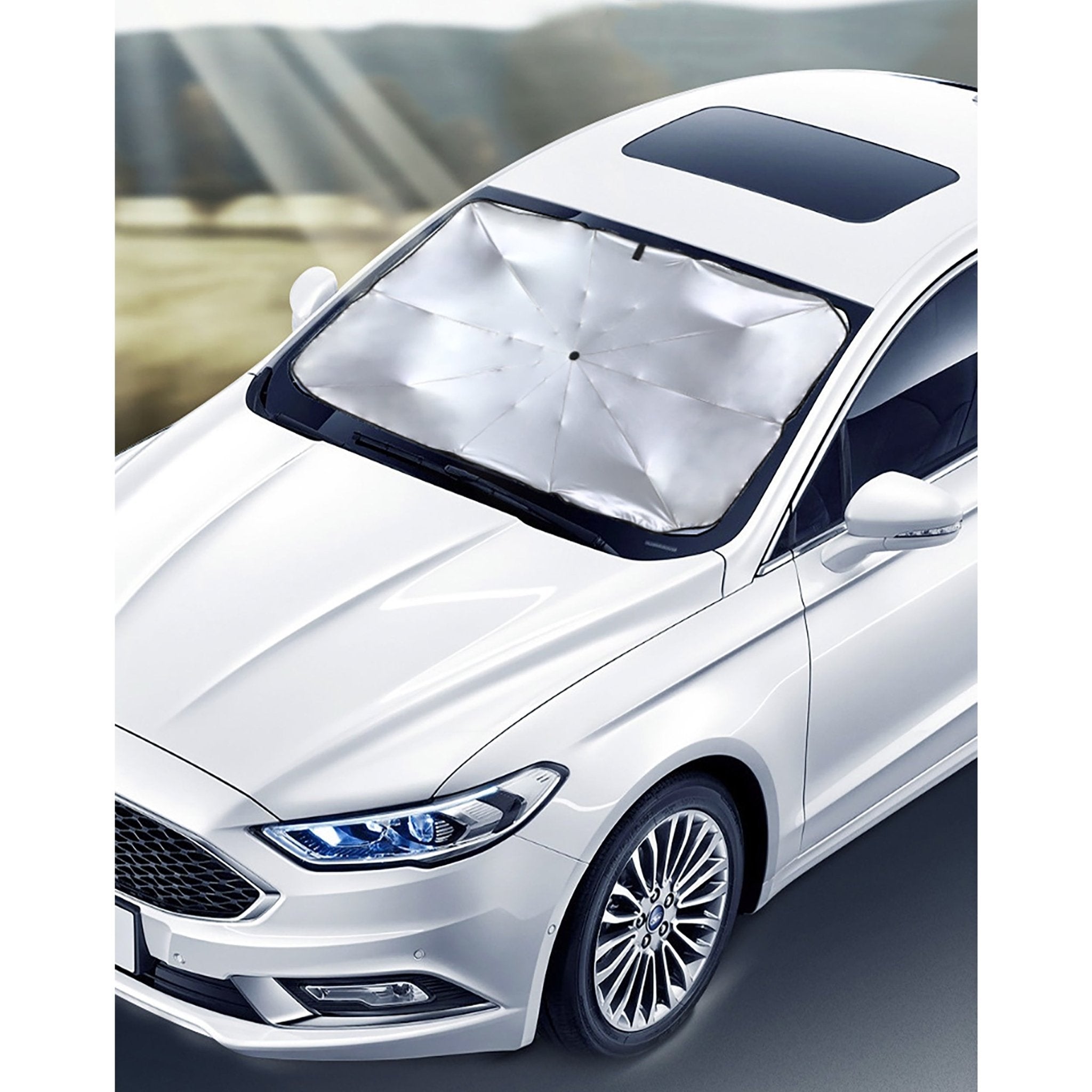Imagen de Parasol Delantero para Auto Parabrisas, Sombrilla Interior para Auto SUV y Camión, Tamaño 130x75 cm en color de Meishida